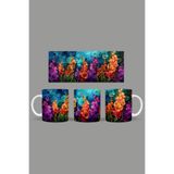 Fizello Renkli Çiçekler Temalı Kupa, 330 ml, Beyaz, Seramik FIZELLO-MUG-439-colorful-floral