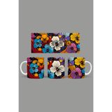 Fizello Renkli Çiçekler Temalı Kupa, 330 ml, Beyaz, Seramik FIZELLO-MUG-449-colorful-floral