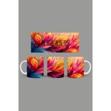 Fizello Renkli Çiçekler Temalı Kupa, 330 ml, Beyaz, Seramik FIZELLO-MUG-472-colorful-floral