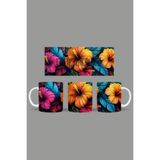 Fizello Renkli Çiçekler Temalı Kupa, 330 ml, Beyaz, Seramik FIZELLO-MUG-480-colorful-floral