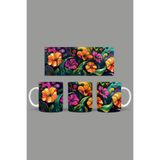 Fizello Renkli Çiçekler Temalı Kupa, 330 ml, Beyaz, Seramik FIZELLO-MUG-521-colorful-floral