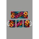 Fizello Renkli Çiçekler Temalı Kupa, 330 ml, Beyaz, Seramik FIZELLO-MUG-544-colorful-floral