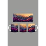 Fizello Renkli Çiçekler Temalı Kupa, 330 ml, Beyaz, Seramik FIZELLO-MUG-557-colorful-floral