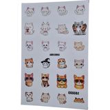 Fizello Sevimli Kediler Temalı Sticker Seti - 24 Adet Etiket - Folyo Kesim - Renkli