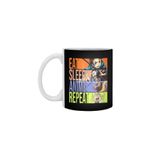 Fizello Slayer Demon Anime Eat Sleep Anime Repeat Beyaz Kupa, 330 ml, Seramik