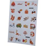 Fizello Sonbahar Temalı Sticker Seti - 24 Adet Etiket - Folyo Kesim - Renkli
