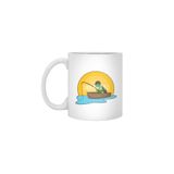 Fizello Turtle As Angler In Boat Beyaz Kupa, 330 ml