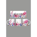 Fizello Yabani Çiçekler Temalı Kupa, 330 ml, Beyaz, Seramik FIZELLO-MUG-wildflower-108