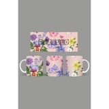 Fizello Yabani Çiçekler Temalı Kupa, 330 ml, Beyaz, Seramik FIZELLO-MUG-wildflower-110 FIZELLO-MUG-wildflower-110