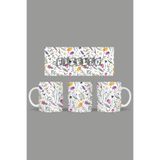 Fizello Yabani Çiçekler Temalı Kupa, 330 ml, Beyaz, Seramik FIZELLO-MUG-wildflower-116