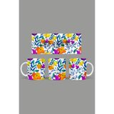 Fizello Yabani Çiçekler Temalı Kupa, 330 ml, Beyaz, Seramik FIZELLO-MUG-wildflower-118