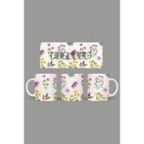 Fizello Yabani Çiçekler Temalı Kupa, 330 ml, Beyaz, Seramik FIZELLO-MUG-wildflower-34