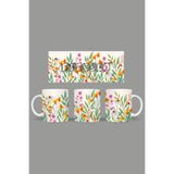 Fizello Yabani Çiçekler Temalı Kupa, 330 ml, Beyaz, Seramik FIZELLO-MUG-wildflower-46 FIZELLO-MUG-wildflower-46