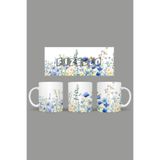 Fizello Yabani Çiçekler Temalı Kupa, 330 ml, Beyaz, Seramik FIZELLO-MUG-wildflower-55