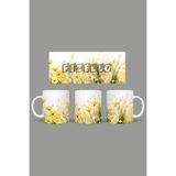 Fizello Yabani Çiçekler Temalı Kupa, 330 ml, Beyaz, Seramik FIZELLO-MUG-wildflower-56 FIZELLO-MUG-wildflower-56