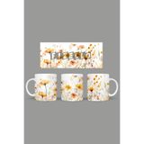 Fizello Yabani Çiçekler Temalı Kupa, 330 ml, Beyaz, Seramik FIZELLO-MUG-wildflower-57 FIZELLO-MUG-wildflower-57
