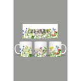Fizello Yabani Çiçekler Temalı Kupa, 330 ml, Beyaz, Seramik FIZELLO-MUG-wildflower-64 FIZELLO-MUG-wildflower-64