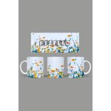 Fizello Yabani Çiçekler Temalı Kupa, 330 ml, Beyaz, Seramik FIZELLO-MUG-wildflower-65