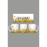 Fizello Yabani Çiçekler Temalı Kupa, 330 ml, Beyaz, Seramik FIZELLO-MUG-wildflower-66 FIZELLO-MUG-wildflower-66