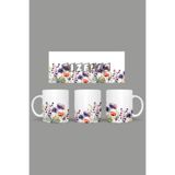 Fizello Yabani Çiçekler Temalı Kupa, 330 ml, Beyaz, Seramik FIZELLO-MUG-wildflower-68 FIZELLO-MUG-wildflower-68