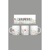 Fizello Yabani Çiçekler Temalı Kupa, 330 ml, Beyaz, Seramik FIZELLO-MUG-wildflower-6