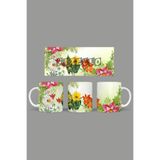Fizello Yabani Çiçekler Temalı Kupa, 330 ml, Beyaz, Seramik FIZELLO-MUG-wildflower-73 FIZELLO-MUG-wildflower-73