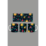 Fizello Yabani Çiçekler Temalı Kupa, 330 ml, Beyaz, Seramik FIZELLO-MUG-wildflower-77 FIZELLO-MUG-wildflower-77