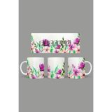 Fizello Yabani Çiçekler Temalı Kupa, 330 ml, Beyaz, Seramik FIZELLO-MUG-wildflower-82 FIZELLO-MUG-wildflower-82