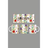 Fizello Yabani Çiçekler Temalı Kupa, 330 ml, Beyaz, Seramik FIZELLO-MUG-wildflower-83 FIZELLO-MUG-wildflower-83