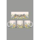 Fizello Yabani Çiçekler Temalı Kupa, 330 ml, Beyaz, Seramik FIZELLO-MUG-wildflower-85 FIZELLO-MUG-wildflower-85