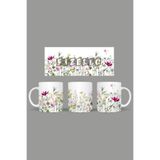 Fizello Yabani Çiçekler Temalı Kupa, 330 ml, Beyaz, Seramik FIZELLO-MUG-wildflower-97