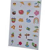 Fizello Yaz Temalı Sticker Seti - 24 Adet Etiket - Folyo Kesim - Renkli