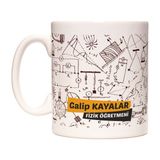 Fizik Öğretmeni Kişiye İsme Özel Meslek Kupa Bardak - Beyaz