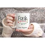 Fizik Öğretmeni Temalı Kişiye Özel Seramik Kupa Bardak - 001 - Beyaz