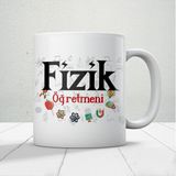 Fizik Öğretmenlerine Özel Öğretmenler Günü Hediyelik Baskılı Kupa - Beyaz - 300 ml