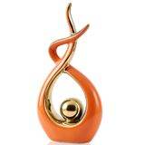 FJS Ev Dekoru Modern Sanat Seramik Heykel, Oturma Odası Yemek Odası için Masa Süslemeleri Sehpa Orta Parça Raf Dekoru Harika Hediye Fikri 31 cm Y (Turuncu, Large)