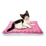 FJWYSANGU Kabarık Pet Kedi Battaniyesi Yumuşak Mercan Kadife Evcil Hayvan Yavru Köpek Minderi Mat Sıcak Kapak Yumuşak Ped Mat L Pembe