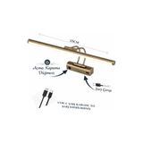 FK LİGHTİNG 35CM / USB Sarjlı Resim / Tablo / Ayna Üstü / Banyo / Ledli Aplik Flüt 3000K Günışığı eskitme kasa