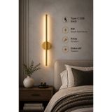 FKLIGHT 75CM / USB Sarjlı Resim / Tablo / Ayna / Duvar / Gold kasa Ledli Aplik 3200K Günışığı