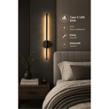 FKLIGHT 75CM / USB Sarjlı Resim / Tablo / Ayna / Duvar / Siyah kasa Ledli Aplik 3200K Günışığı