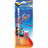 FKM Hotwheels Lisanslı Kırtasiye Seti Kurşun Kalem + Silgi + Kalemtraş
