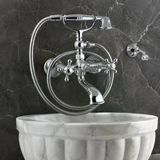 Fkn Osmanlı Tarzı Koç Krom El Duşlu Pirinç Gövdeli Hamam Kurna Bataryası