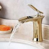 FKN Şelale Pvd Gold Altın Lavabo Bataryası