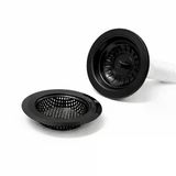 FKN Siyah Eviye - Lavabo Gider Süzgeci ve Çöp Tıkacı Seyyar Süzgeç (2 ürün)