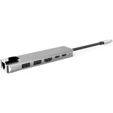 Flagen 6 In 1 Macbook Uyumlu Type-C™ To 4K HDMI Tv Projeksiyon Ultra Hd 1080P 2* Type-C 2* USB 3.0 100MBPS Ethernet Lan 6ın1 Çevirici Hub Adaptör