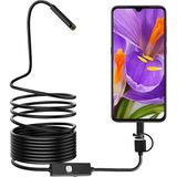 Flagen Endoskop Yılan Kamera 5 Metre Su Geçirmez Gece Görüşlü USB Uyumlu 7mm