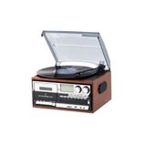 FLAGEN Kn-110 Bluetooth Kumandalı Cdli Kaset Usb Radyo 33-45-78 Plaklar Çalar Pikap