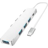 Flagen Macbook Uyumlu Type-C To 4 Port USB Splitter 5 Gbps Çevirici Hub Adaptör - Gri