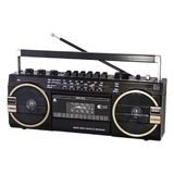 Flagen Müzik Seti Kasetçalar FM Radyo USB MP3 Player Siyah Bluetooth Hoparlör