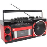 Flagen Müzik Seti Kasetçalar Fm Radyo USB Tf Kart Girişli Mp3 Player Bluetooth Hoparlör - Kırmızı